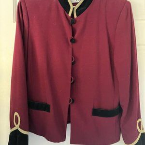 KASPER for A.S.L/size12/Burgundy with black and gold trim